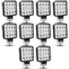 RIGIDON 10Pcs Mini Faro da lavoro led, 3.3 Pollici 48W Fari di profondità, Spot Luci di Lavoro a Led 12V 24V per Off Road Fuoristrada Auto Trattore Camion SUV ATV 4x4, 6000K Faretti Fendinebbia