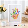 BOBASH My Family Prints - Kit di impronte per le mani, con 4 lastre in plexiglass, 6 colori di vernice, pennello, gomma, kit di impronte per tutta la famiglia per attività fai da te