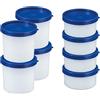 Westmark 8 Barattoli per Erbe Aromatiche, Incluso Coperchio, Capacità: 4x100ml, 4x200ml, Impilabili, Plastica, Trio, Colore: Trasparente/Blu, 258422E6