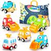 Doloowee Toddler Pull Back Toy Cars, giocattoli auto per bambini di 1 anno, 6pcs Cars Toys, con Playmat Storage Toy Cars regali per 1 2 3 anni ragazzi ragazze bambini Cars Toys