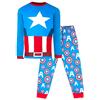 Marvel Pigiama Ragazzi di età 3-10 | Pigiama a Maniche Lunghe Captain America| 100% Cotone Costume Supereroe | Articolo Ufficiale | Regalo per i Ragazzi -