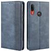HualuBro Cover per Motorola Moto E6 Plus, Flip Cover a Libro in Retro PU Pelle Magnetica Antiurto Case Portafoglio Custodia per Motorola Moto E6 Plus Cover (Blu)