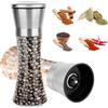 RISVOWO 2 pezzi Macina Sale e Pepe Set, RISVOWO Smerigliatrice Ceramica, Macinapepe Manuale, Finezza Regolabile Saliera, Macinatore per spezie Vetro