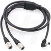 HangTon Y Splitter Cavo di alimentazione angolato DC a 2 x Hirose 4 pin per dispositivi audio registratore Zaxcom QRX100 ricevitore 1,0 m (dc-2x4pin)