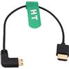 HangTon 4K 120Hz 8K 30p Mini cavo HDMI per Canon EOS R RP 5DIV ATOMOS Ninja V Shinobi Nikon Z6 D750 Sony XR50 NEX Portkeys BM5 Monitor tipo A C HDMI 2.1 angolo sinistro 30cm