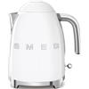 Smeg, Bollitore Elettrico KLF03WHEU 1,7 L, Filtro Anticalcare Lavabile, Autospegnimento di Sicurezza, Indicatore Livello di Acqua, Base Antiscivolo e Avvolgicavo Integrato, Potenza 2400W, Bianco