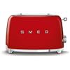Smeg, Tostapane 2x2 TSF01RDEU, 2 Scomparti da 36mm, 6 Livelli di Doratura, Funzione Riscaldamento, Scongelamento e Bagel, Espulsione Automatica del Pane, Cassetto Raccoglibriciole, 950W, Rosso