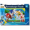 Ravensburger - Puzzle Sonic, 100 Pezzi XXL - Puzzle Bambini 6 Anni, Collezione Sonic, Giochi Educativi e Divertenti, Idee Regalo