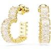 SWAROVSKI ORECCHINI A CERCHIO MATRIX, CUORE, TAGLIO BAGUETTE PLACCATO ORO GIALLO