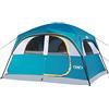 UNP Tents - Tenda da campeggio per 6 persone, impermeabile, antivento, facile da installare, a doppio strato, con 1 porta in rete e 5 grandi finestre a rete, 25 x 23 x 188 cm (altezza)