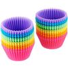 Amazon Basics Rotondo Pirottini in silicone riutilizzabili, confezione da 24 (sicuri in forno fino a 220 °C), Multicolore