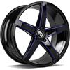 Cerchi in lega Seventy9 Sv-N 9.5x19 Bgbr - Black Glossy Milled Blue