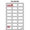 MARKIN Etichette bianche permanenti Markin Copiatabu 64x34 mm - angoli arrotondati 24 et./ff - conf. 100 ff A4 - X210A425