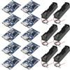 GTIWUNG 10 Pezzi Micro USB 5V 1A 18650 Lithium Battery Charger Module + 6 Pezzi Porta Batterie 18650, 3.7V 18650 Custodia per Batterie in Plastica con 1 Slot, 18650 Battery Clip Holder Case