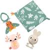 Fisher-Price - Set regalo Mille Sensi, 4 giochi sensoriali per la motricità dei neonati tra cui dentaruolo, sonaglino, pannello frusciante e morbido animaletto, giocattolo per bambini, 0+ mesi, HRB17