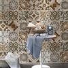 RE-COVERTILES - Adesivi Piastrelle Cucina Bagno Mattonelle adesive in PVC Impermeabili Antigraffio Stickers Decorazione Parete Cementine Peel and Stick - Modello 24 Pz 10x10 cm PS00173 Made in Italy