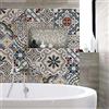 RE-COVERTILES - Adesivi Piastrelle Cucina Bagno Mattonelle adesive in PVC Impermeabili Antigraffio Stickers Decorazione Parete Cementine Peel and Stick - Modello 24 Pz 10x10 cm PS00171 Made in Italy