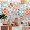 RE-COVERTILES - Adesivi Piastrelle Cucina Bagno Mattonelle adesive in PVC Impermeabili Antigraffio Stickers Decorazione Parete Cementine Peel and Stick - Modello 24 Pz 10x10 cm PS00235 Made in Italy