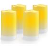 salipt Luci a Candela a Energia Solare, a Energia Solare Senza Fiamma Impermeabili, Per Esterni, Matrimoni, Natale, Halloween, Decorazioni per Feste, Luce Bianca Calda, US 4 Pezzi