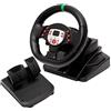 SilteD Volante per PC Volante da corsa e pedali con cavo USB, Volante da corsa per giochi compatibile con PS3/4/PC