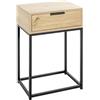 HAKU Consolle, Consolle notturna, rovere, nero, metallo, pannello di truciolato - Dim.: L 40 x A 60 x P 28 cm, Stile: Moderno