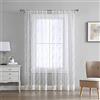 Laura Ashley Tende velate Melody Vine con tasca per bastone, ogni pannello misura 137,2 x 243,8 cm (larghezza x lunghezza), avorio, 2 pannelli