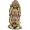 Zen Light Statua 3 Buddha ride - Non vedere nulla - Non sentire nulla - Niente dire - Baby Buddha ensemble simbolico - Umore pacifico e sereno - Decorazione zen - H 18 cm - Zen'Light
