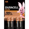 duracell Batterie alcaline Duracell Plus100 Stilo AA - MN1500 mAh - blister da 4 - DU0101 PREZZO SPECIALE