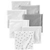 Simple Joys by Carter's Panni in mussola per neonati Unisex Bimbi, Pacco da 7, Grigio/Bianco/Nero, Taglia unica