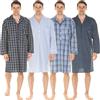 Haigman Camicia da notte da uomo a maniche lunghe in 100% puro cotone popeline, taglia M, L, XL, XXL, Piccolo assegno, M