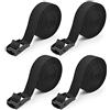Kshineni 4 pezzi Cinghia di Fissaggio Cinghie per Valigie 4m x 2.5cm con Chiusura a Morsetto, Cinghie di Fissaggio per Camion, Carico, Moto, Rimorchi, Bagagli (Nero)