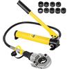 VEVOR Pinza idraulica con 9 matrici estraibili, girevole a 360°, separatore di pinze con forza di pressione 6T, Crimpatrice idraulica adatta per raccordi a forma di V/TH da 12-28 mm/16-32 mm