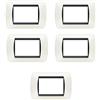 Bticino Placca Living Light International Bticino 3 Posti Tecnopolimero L4803 per Interruttori Prese e Pulsanti (5, Bianco L4803PB)