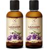 AROMATIKA Olio essenziale di Lavanda 2x100 ml - Lavandula Angustifolia - Naturale e Puro - Olio essenziali per Diffusori - Profumi per la Casa - Saponi e Candele - Sauna - Aroma Floreale - Aromaterapia