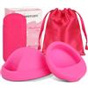 FENYW Disco Mestruale, 2 Pezzi Coppetta Mestruale Morbida, Disco menstruale, Riutilizzabile in silicone medico, Menstrual cup, Dischi mestruali Cuscinetti morbidi alternativi (Rosa, S+L)