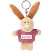 NICI 44603-Portachiavi a Forma di Coniglio con t-Shirt Alina, 10 cm, Colore Beige, 44603