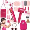 GAGAKU Set di Parrucchieri per Bambini Realistico Salone di Bellezza Ragazza Playset Hair Styling Set con asciugacapelli Forbici e Accessori per Parrucchieri Giocattoli di Gioco Finto per Le Ragazze