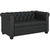 vidaXL Divano Chesterfield 2 Posti Classico in Similpelle Nero Salotto Sofa