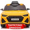 Mondial Toys Macchina Elettrica per Bambini Audi RS 6 Telecomandata Auto Elettrica 12V Full Optional con Sedile in Pelle Tappetino Omaggio Cintura di Sicurezza Porte Apribili Mondial Toys (Giallo)