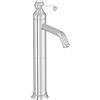 Jacob Delafon - Miscelatore lavabo con beccuccio alto Louise - Design retrò, manico in ceramica - Risparmio d'acqua - 17 x 36,2 x 5,5 cm - Finitura cromata - E24361-CP