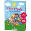 moses 30261 50 Puzzle e Giochi per Valigia da Viaggio, Set di Carte con compiti Divertenti per Viaggiare e Viaggiare, colorato