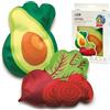 Monkey Business Icepadz: Set di 2 Sacche Ghiaccio Gel Riutilizzabile, Morbide per Biberon e Latte Materno, Sottile per Borsa Frigo e Portapranzo (Icepadz - Verdure)