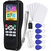 jasugKEY Multifrequenze RFID Smart Card Copier, RFID Reader Writer Duplicator, NFC Reader, Encrypted Card Decoder, con portachiavi scrivibili Card Software 0, decodifica APP per smartphone