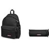 EASTPAK Padded Pak'r, Zaino Unisex - Adulto, Nero, Taglia unica & ROUND Astuccio, 27 L - Black (Nero)