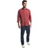 La Primula Verde, Camicia di Puro Lino Uomo, Un Taschino, Collo Classico, Manica Lunga, Abbigliamento Uomo, Stagione Estiva dalla S alla XXXL (Triple Extra Large (XXXL), Rosso)