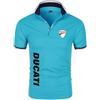 LSTQPK Polo da Uomo T-Shirt per Ducati Stampa T-Shirt da Moto Polo con Risvolto Ciclismo Manica Corta Golf Tennis Top Tee - Regalo per Adolescenti-Sky Blue||M