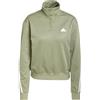 adidas Donna Iconic Wrapping 3-Stripes Snap Track Jacket, Tent Green/White, S