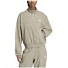 adidas Donna AEROREADY Train Essentials Woven Quarter-Zip Track Jacket, silver pebble, S