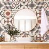 RE-COVERTILES - Adesivi Piastrelle Cucina Bagno Mattonelle adesive in PVC Impermeabili Antigraffio Stickers Decorazione Parete Cementine Peel and Stick - Modello 24 Pz 10x10 cm PS00220 Made in Italy
