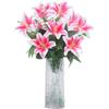 Olrla fiori artificiali faux del giglio 4 mazzi di fiori, reale di tocco falsificazione fiore per la casa festa di nozze decorazioni, negozi, sistemazione flora (Gambo Lungo Rosa)